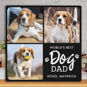 Best DOG DAD Custom 3 Photo Collage Fotoplaat