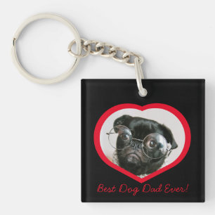 Best Dog Dad, custom hart foto Sleutelhanger