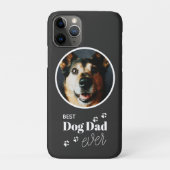 Best Dog Dad Custom Photo Pawprint iPhone Case (Achterkant)
