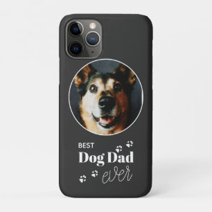 Best Dog Dad Custom Photo Pawprint iPhone Case