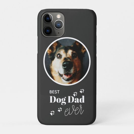 Best Dog Dad Custom Photo Pawprint iPhone Case (Achterkant)