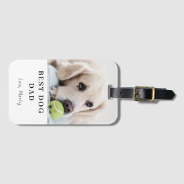 Best Dog Dad Custom Photo Personalized Bagagelabel