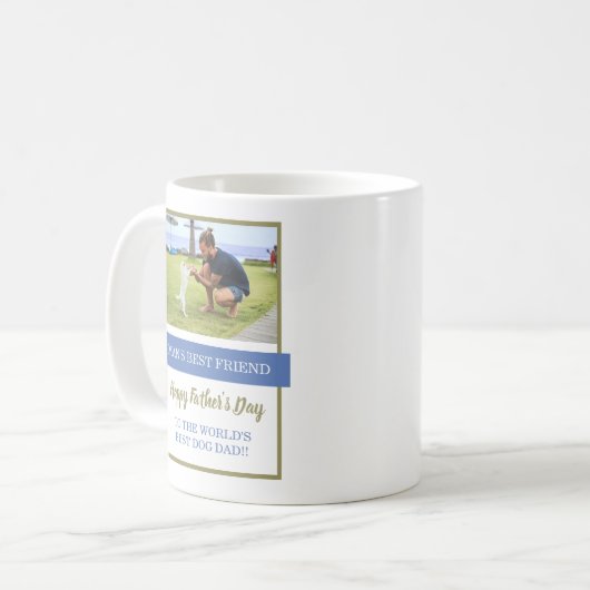 Best Dog Dad Custom Photo Vaderdag Koffiemok (Voorkant links)