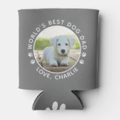 Best Dog Dad Cute Custom Pet Photo ter wereld Blikjeskoeler (Voorkant)