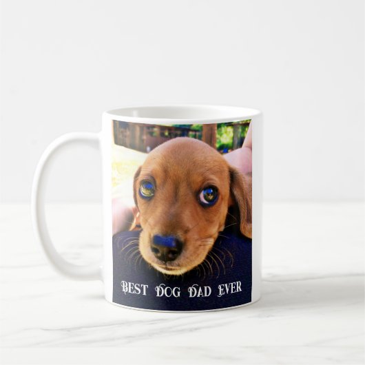 Best Dog Dad Edition Photo Pet Fun Puppy Coffee Mo Koffiemok (Links)