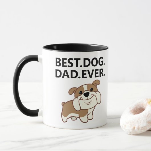 Best Dog Dad - English Bulldog Puppy Mok (Met donut)