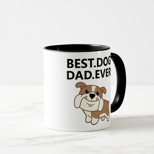 Best Dog Dad - English Bulldog Puppy Mok (Voorkant rechts)