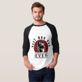 Best Dog Dad Ever Buffalo Check Design T-Shirt (Voorkant volledig)