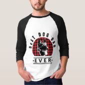Best Dog Dad Ever Buffalo Check Design T-Shirt (Voorkant)