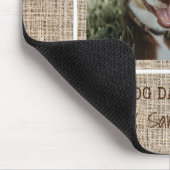 Best Dog Dad Ever Burlap Photo Vaderdag Muismat (Hoek)