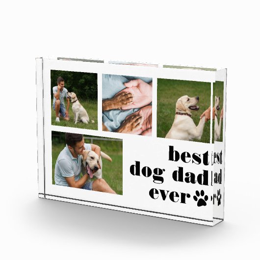 Best Dog Dad Ever Collage Fotoblokken (Rechts)