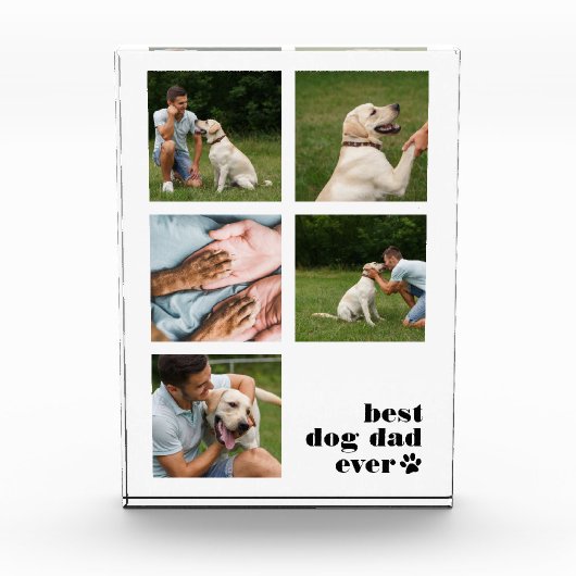 Best Dog Dad Ever Collage Fotoblokken (Voorkant)