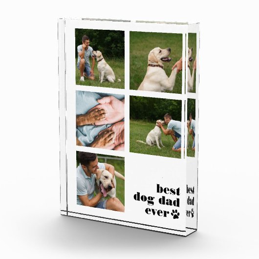 Best Dog Dad Ever Collage Fotoblokken (Rechts)