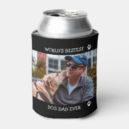 Best Dog Dad ever Custom Pet Photo Dog Paw Prins Blikjeskoeler