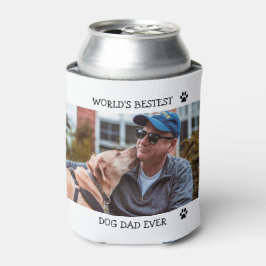 Best Dog Dad ever Custom Pet Photo Dog Paw Prins Blikjeskoeler