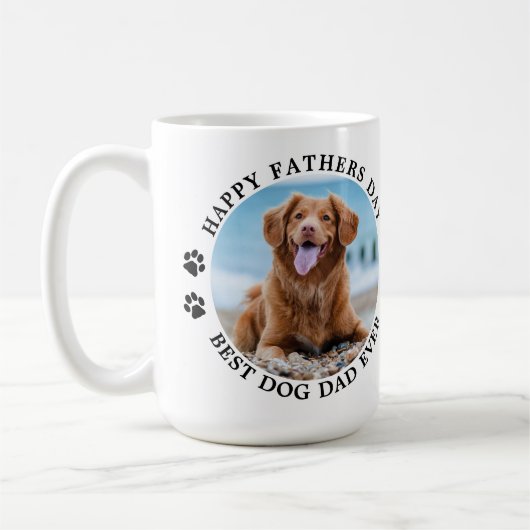 Best Dog Dad ever Custom Pet Photo Fathers Day Koffiemok (Links)