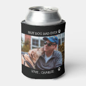 Best Dog Dad Ever Custom Pet Photo Name Paw Print Blikjeskoeler (Blikje Voorkant)