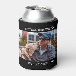 Best Dog Dad Ever Custom Pet Photo Name Paw Print Blikjeskoeler