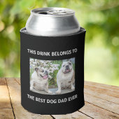 Best Dog Dad Ever Custom Photo Black Blikjeskoeler
