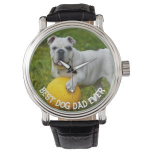 Best Dog dad Ever Custom Photo, dad gift, Horloge