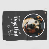 Best Dog Dad Ever Custom Photo Golf Towel Golfhanddoek (Horizontaal)