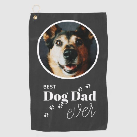Best Dog Dad Ever Custom Photo Golf Towel Golfhanddoek (Voorkant)