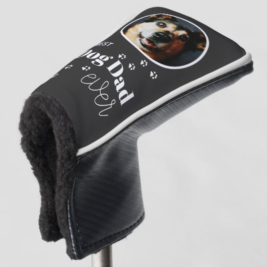 Best Dog Dad Ever Custom Photo Putter Golfheadcover (3/4 voorkant)