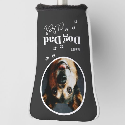 Best Dog Dad Ever Custom Photo Putter Golfheadcover (Draai 90)