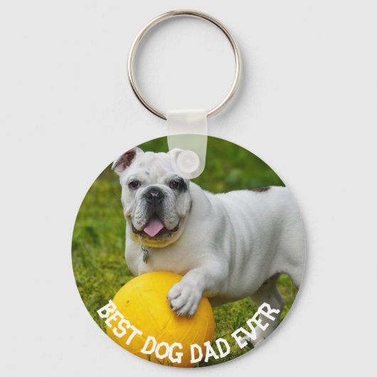 Best Dog dad Ever Custom Photo sleutelhanger, pap Sleutelhanger (Voorkant)