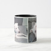 Best Dog Dad ever Cute White Puppy Dog Black Mok (Midden)