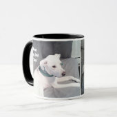 Best Dog Dad ever Cute White Puppy Dog Black Mok (Voorkant links)