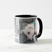 Best Dog Dad ever Cute White Puppy Dog Black Mok (Voorkant rechts)