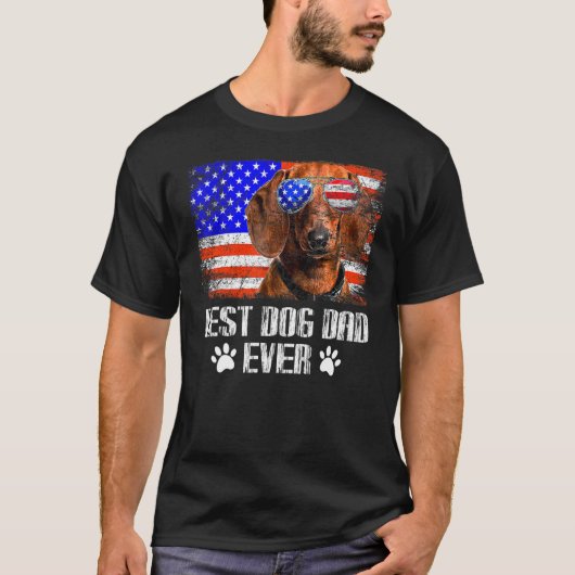 Best Dog Dad Ever Dachshund T-shirt (Voorkant)