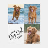 Best Dog Dad Ever Dog Lover Photo Collage Pet Fleece Deken (Voorkant)