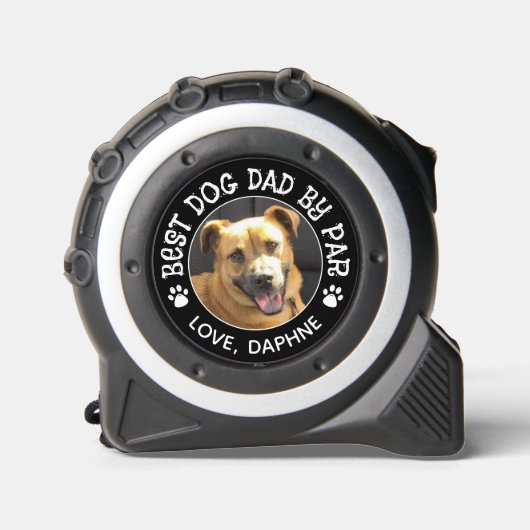 BEST DOG DAD EVER Fotonaam Custom Kleuren Rolmaat (Voorkant)
