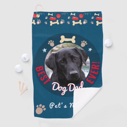 Best Dog Dad Ever Fun Golfhanddoek (Insitu)