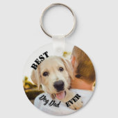 Best Dog Dad Ever Funny Pet Photo Sleutelhanger (Voorkant)