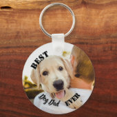 Best Dog Dad Ever Funny Pet Photo Sleutelhanger (Voorkant)
