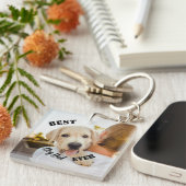 Best Dog Dad Ever Funny Pet Photo Sleutelhanger (Voorkant Rechts)