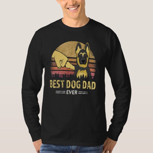 Best Dog Dad Ever German Shepherd Retro Puppy  Des T-shirt (Voorkant)