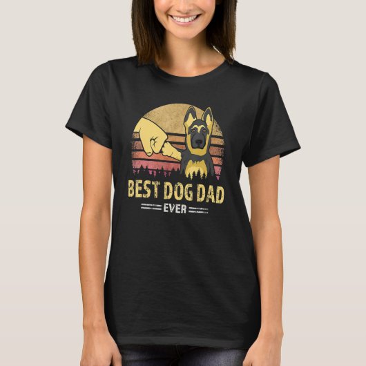 Best Dog Dad Ever German Shepherd Retro Puppy  Des T-shirt (Voorkant)