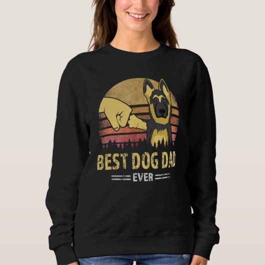 Best Dog Dad Ever German Shepherd Retro Puppy  Des Trui (Voorkant)
