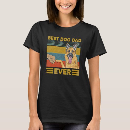Best Dog Dad ever German Shepherd Retro T-shirt (Voorkant)