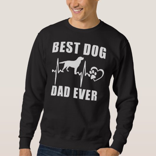 Best Dog Dad ever Labrador Retriever Dog Heartbeat Trui (Voorkant)