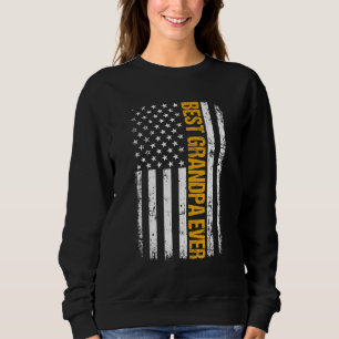Best Dog Dad Ever Outfit Retro American Flag Dog Trui