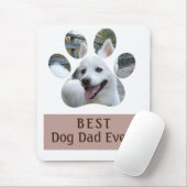 Best Dog Dad Ever Paw Print Foto Muismat (Met muis)