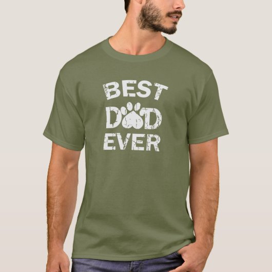 Best Dog Dad Ever Paw print T-shirt (Voorkant)