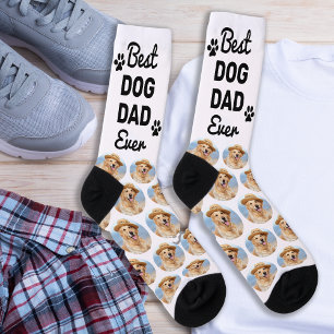 Best Dog Dad ever Personalized Pattern Pet Photo Sokken