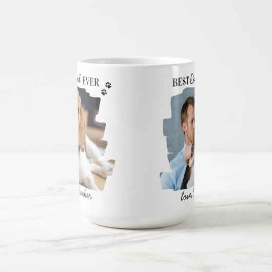 Best Dog Dad ever Personalized Pet Photo Koffiemok (Center)