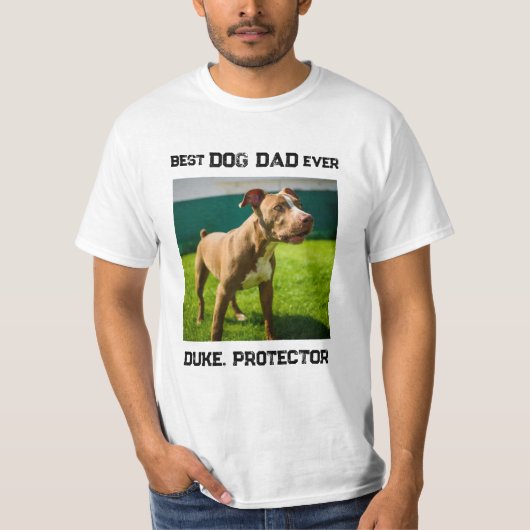 Best Dog Dad ever Personalized Pet Photo T-shirt (Voorkant)